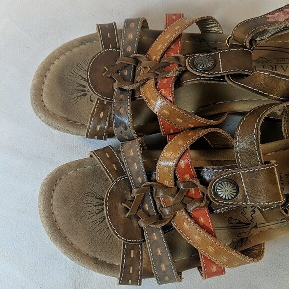 Spring Step L'Artiste Cloe Sandals 40 Leather Womens 8.5 9 Brown Tan Khaki Shoes - Picture 5 of 12